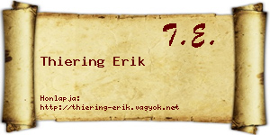 Thiering Erik névjegykártya